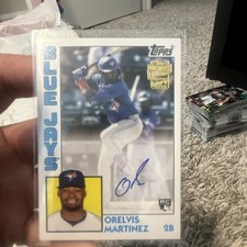 Topps 2024 Archives Orelvis Martinez Rookie Auto 1984 Fan Favorites Blue Jays