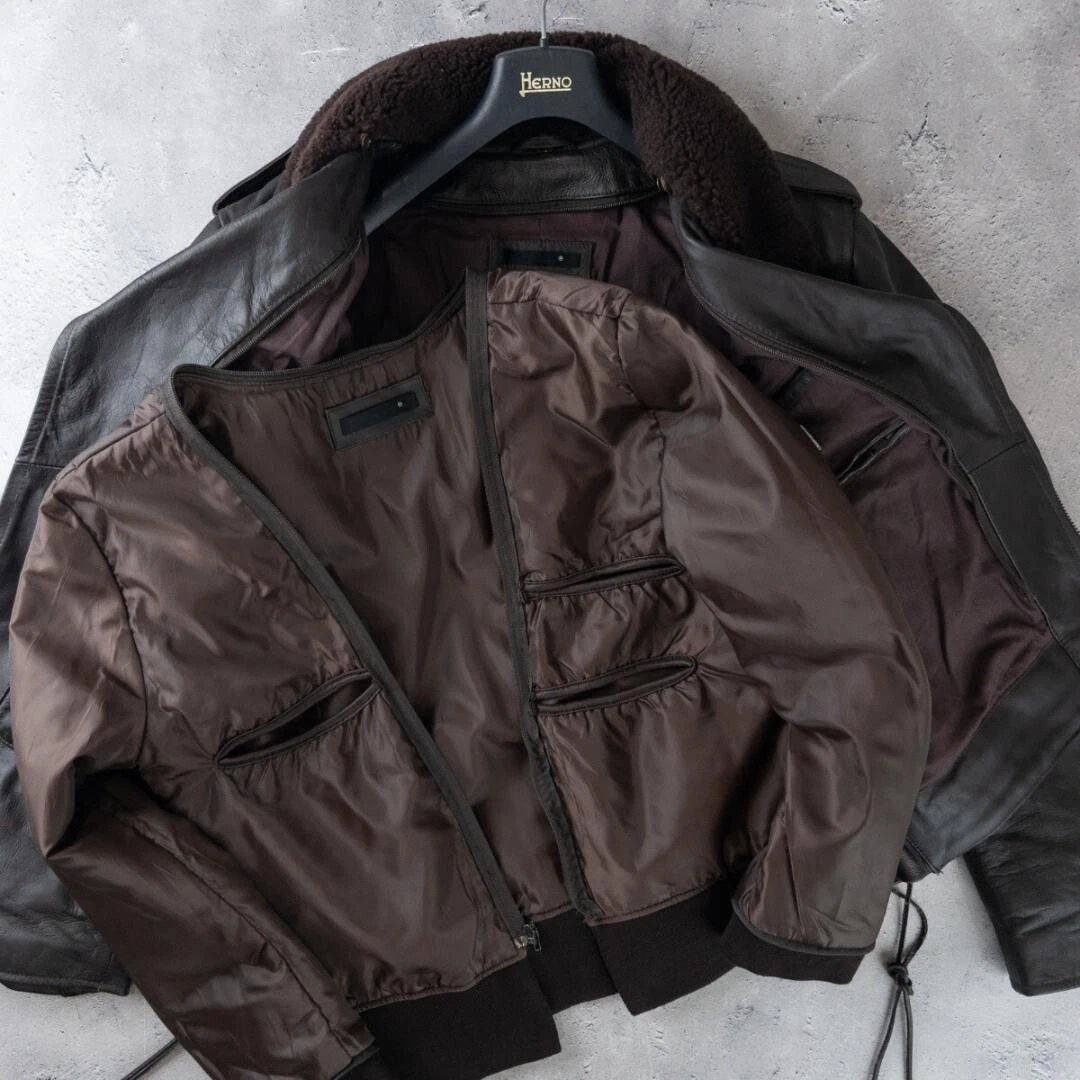 Liugoo Leathers Double Riders Jacket Brown XL Leather Removable Liner image 9