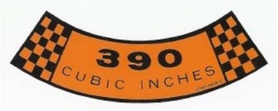 Ford 1965-1967 390 C.I.D. Air Cleaner Decal