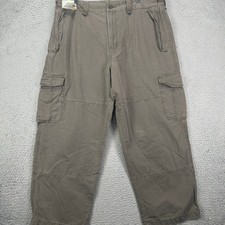 NEW Old Navy Mens 40X30 Regular Fit Pants Cargo Brown Flat frotn Utility Pocket