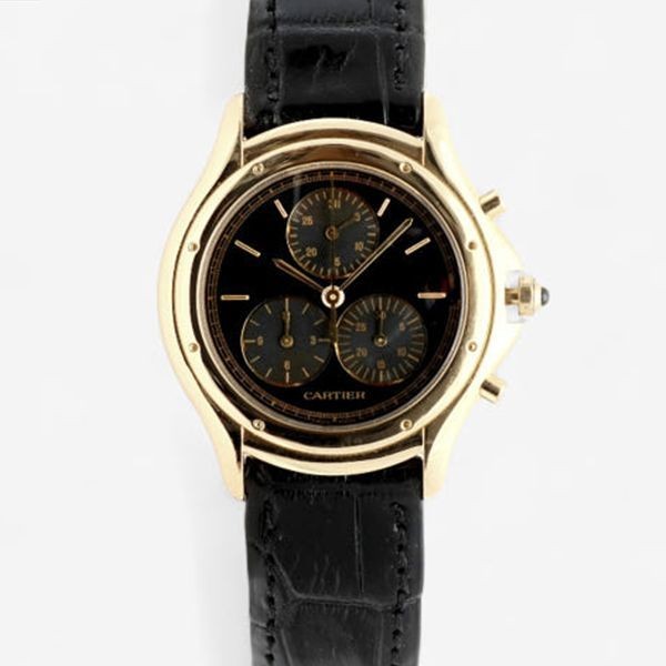 Cartier Cougar Chrono Chrono Gold 33 Large Black W3500851 Men's Unisex 138161467