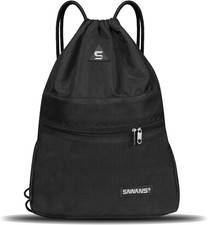 11 Turnbeutel Kordelzug Wasserdicht Rucksack Reißverschluss Damen Herren Reise