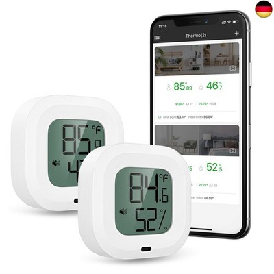 Brifit Bluetooth Thermometer Hygrometer, Thermo-Hygrometer mit App für 