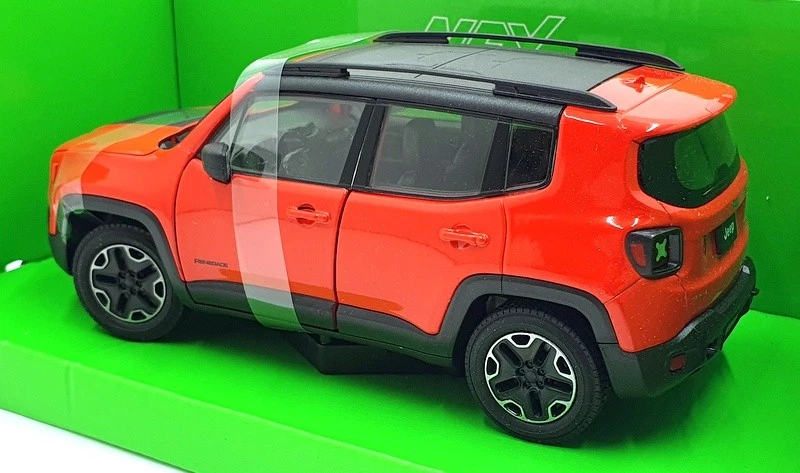 Welly NEX 1/24 Scale 24071W - Jeep Renegade Trailhawk - Orange/Red - Image 2 of 4