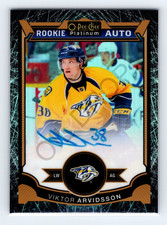 2015 O-Pee-Chee Platinum Rookie Black Ice #'d/50 Viktor Arvidsson #185 Auto