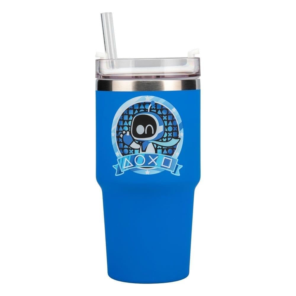 Astro Bot Gamer Cup 600ml (20oz) Insulated Travel with 16.9 Ounces, Blue