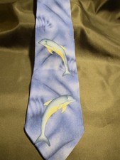 Necktie The Nature Conservancy Necktie Bottlenose Dolphin Men's Silk Fish Blues