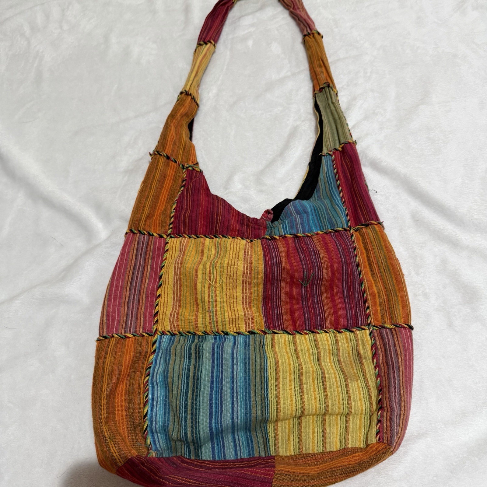 Y2k Multicolored Patchwork Boho Shoulder Bag Hipp… - image 4