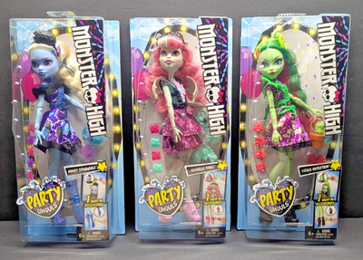 2016 Monster High Party Ghouls Set Rochelle Goyle, Abbey & Venus McFlytrap NIB