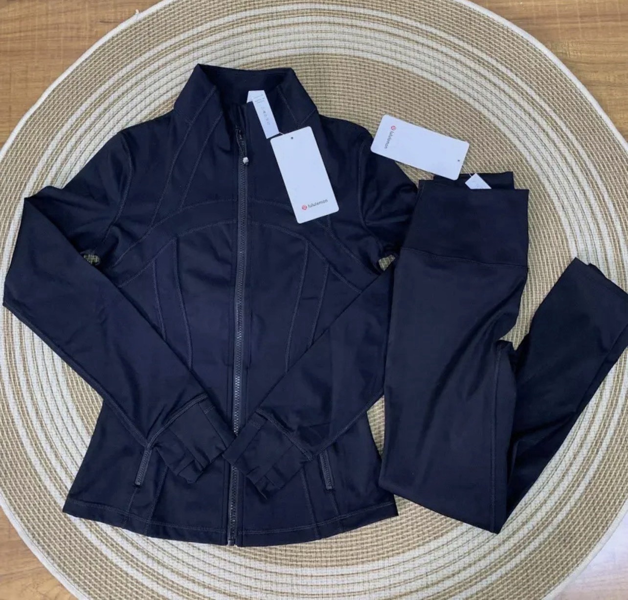 Black lululemon Solid Set Zip Jacket & Pants Wome… - image 1