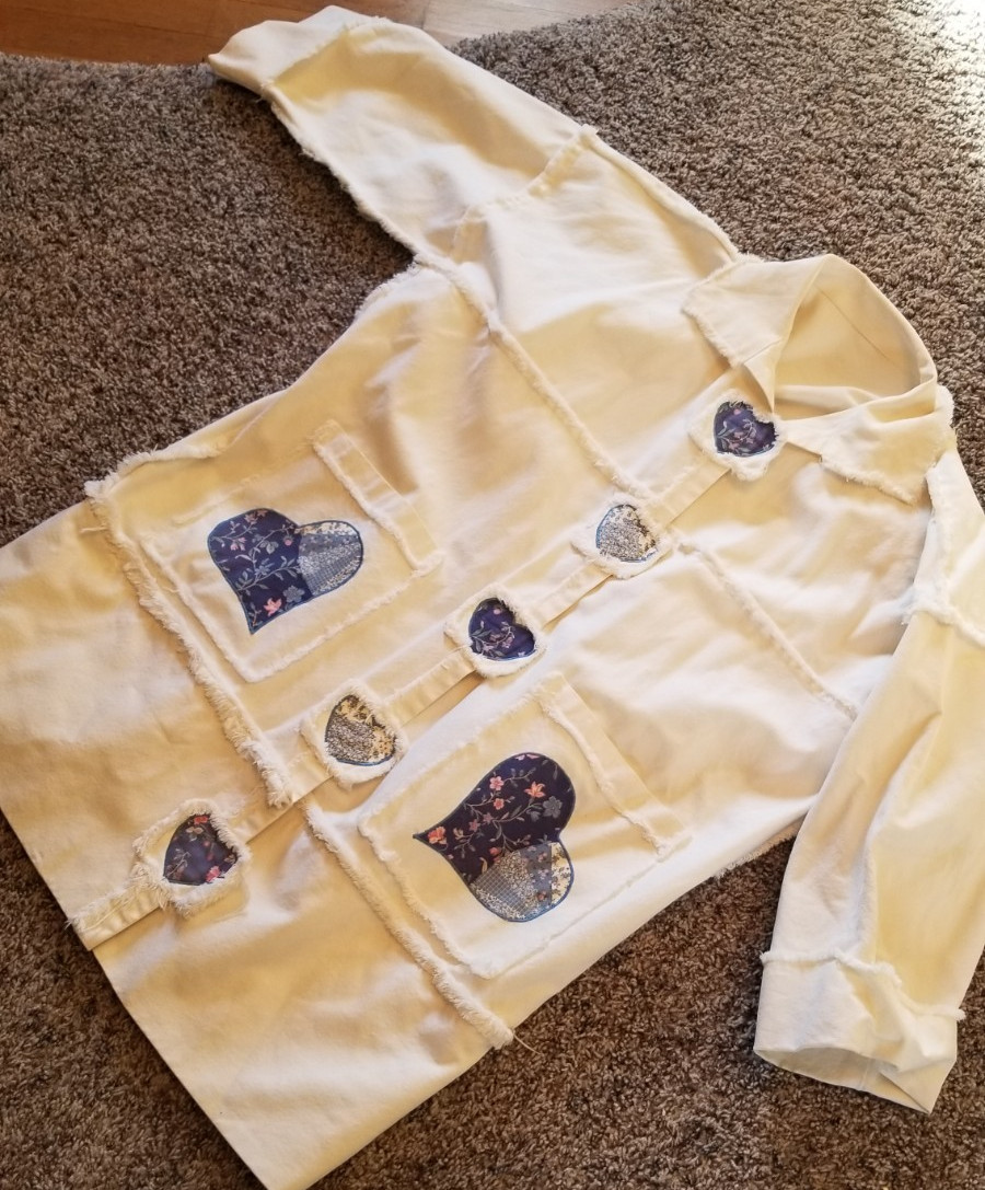 Unbranded Patchwork Jacket Canvas Artsy Shabby Ch… - image 1