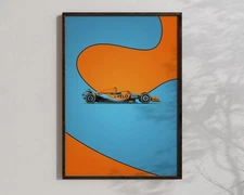 Printable Mclaren F1 Car Wall Art, Formula 1 Car poster, Race Car Decoration