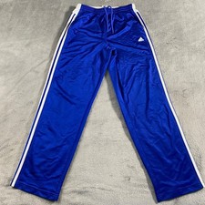 VTG Adidas Track Pants Mens XL Blue 3-Stripe Athletic Drawstring Y2K Gym AO3001