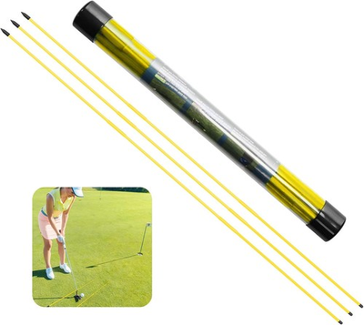 #ad Golf Alignment Sticks 3 Pack Collapsible Golf Practice Rods for Aiming Putting $14.99