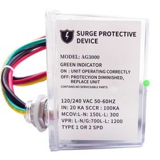 AG3000 HVAC Surge Protector 120/240V with TPMOV Technology, 3-Mode Green