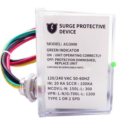 AG3000 HVAC Surge Protector 120/240V with TPMOV Technology, 3-Mode Green