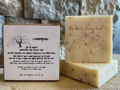 All natural handmade soap-Lemongrass Scent-set of 6 bars