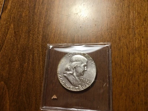 1963 Franklin half dollar uncirculated coin. Silver