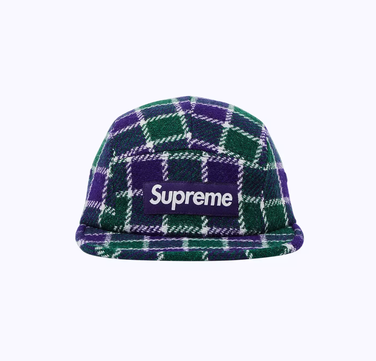 Casquette de camp Supreme Harris en tweed   Vert violet   NEUVE