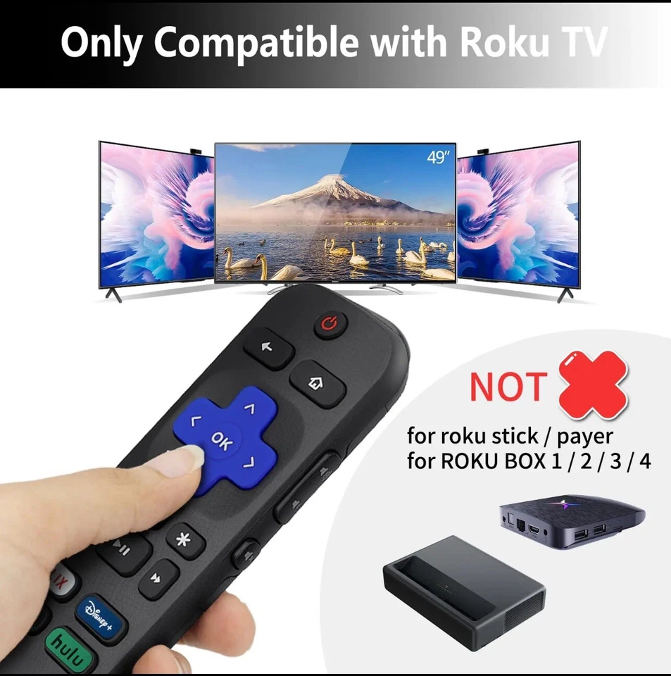 {Paquete de 3}Control remoto solo para Roku TV - VENDEDOR DE EE. UU. Foto 2 de 4