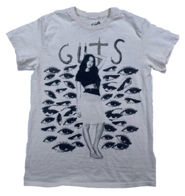 Olivia Rodrigo Guts T-Shirt Women s Small Beige Eyes