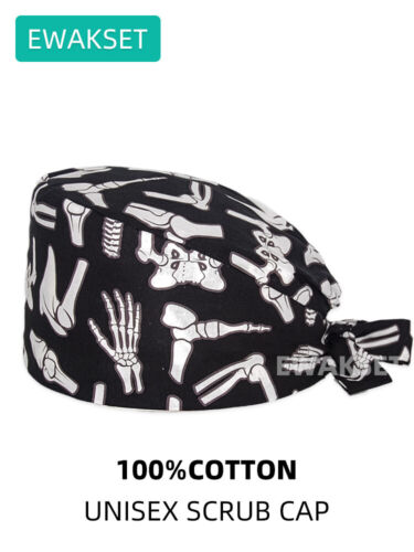 Unisex Bones printed Surgical Cap Hospital Clinical Hat orthopedics Scrubs Caps - Picture 2 of 8