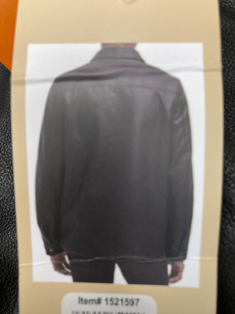 Levi's Men's Faux Leather Sherpa Lined Trucker Jacket Black $160