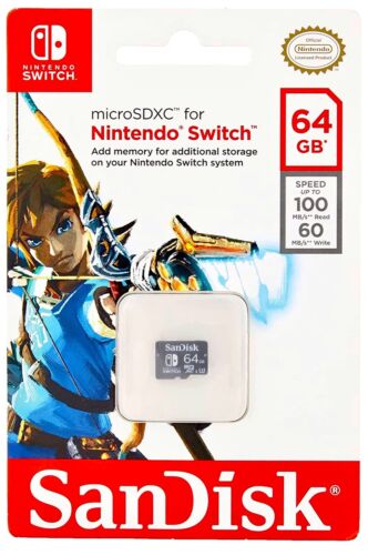 SanDisk 64GB microSDXC UHS-I Card for Nintendo Switch - SDSQXAT-064G-GN6ZA - Afbeelding 1 van 2
