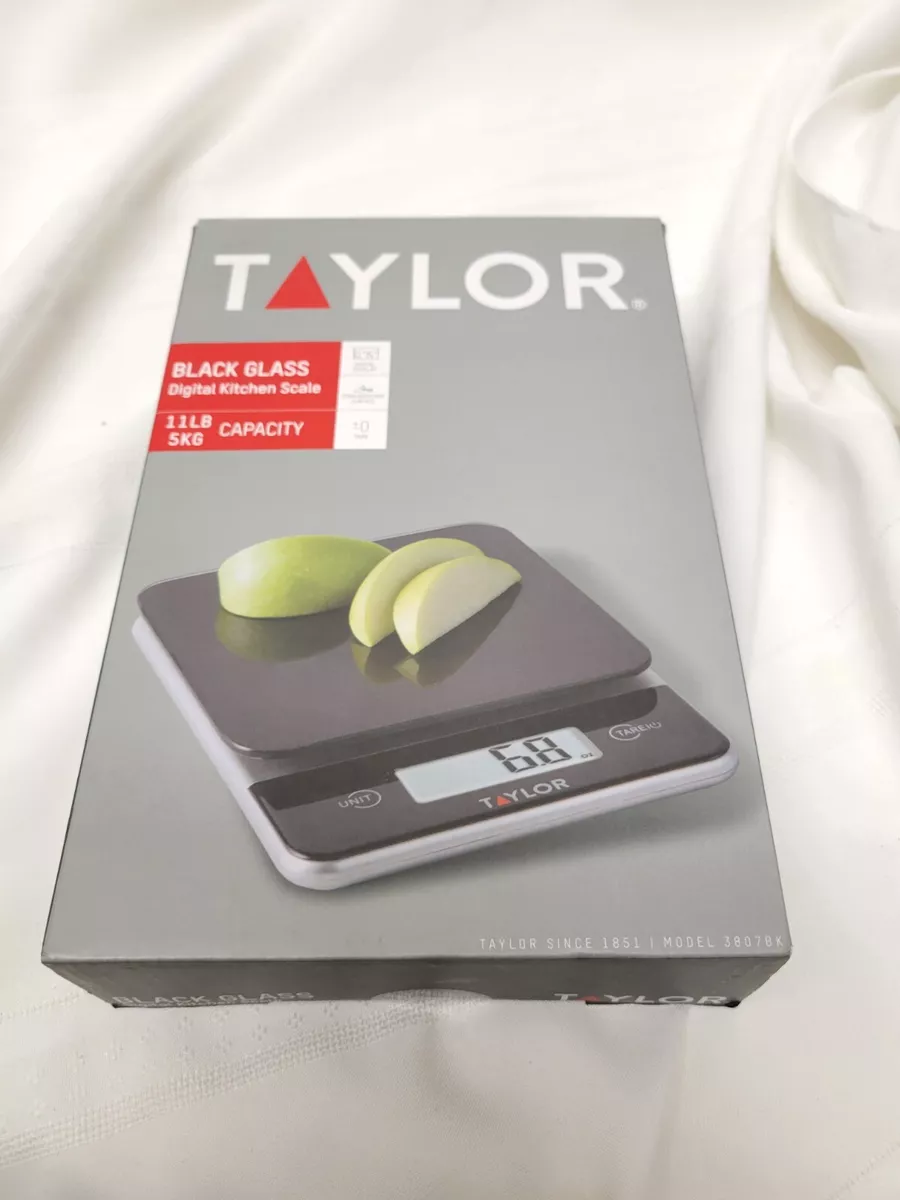 Taylor Digital Kitchen Glass Top 11lb Food Scale Black