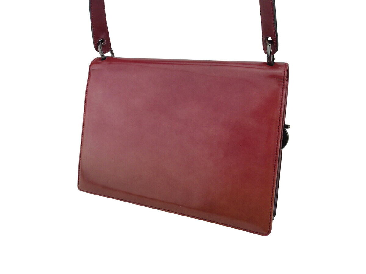 Salvatore Ferragamo Shoulder Bag Gradient Bordeaux Leather Salvatore Ferragamo Shoulder Bag Gradient Bordeaux Leather