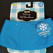 WOOF Cooling Dog Bandana S/M Very Stylish Turquoise Color Keeps Your Pet Cool
