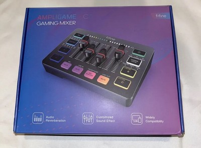 Fifine Model AmpliGame SC3 Compact Streaming RGB PC Gaming Audio Mixer Black
