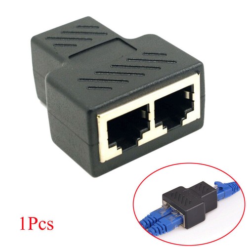 RJ45 Splitter Adapter 1 to 2 Ways Dual Female Port Ethernet Line Cable Connector - 第 1/12 張圖片
