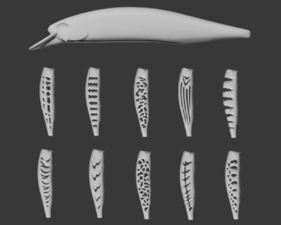 WLure Stencil 3D In Plastica Dura Per Esca Da Pesca Jerkbait