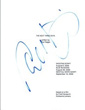 Paul Haggis Signed Autographed THE NEXT THREE DAYS Movie Script COA VD