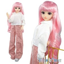 60cm BJD Doll SD Doll + Maquillage Du Visage + Yeux + Perruque Rose + Vêtements
