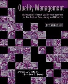Quality Management: Introduction to Total Quality Manage... | Buch | Zustand gut
