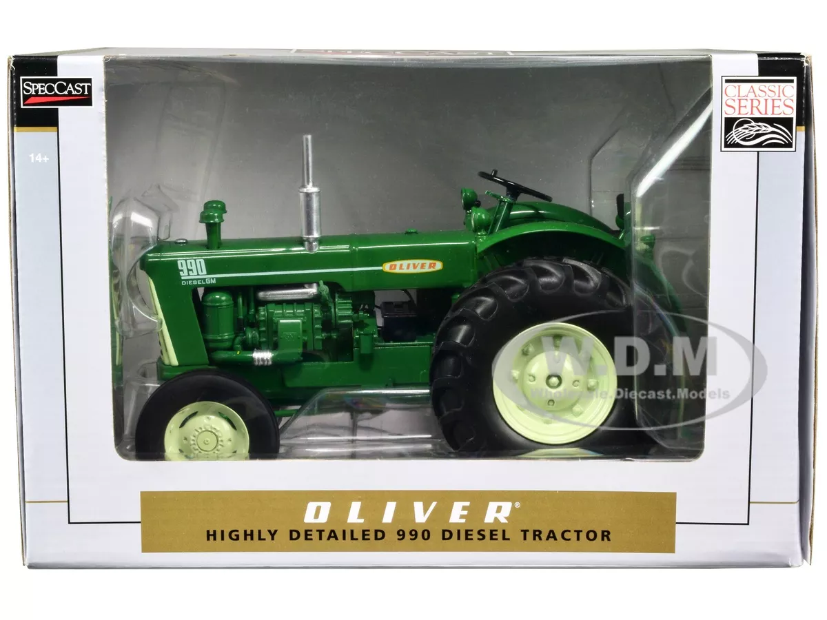 OLIVER 990 WIDE FRONT DIESEL TRACTOR GREEN 1 16 DIECAST MODEL BY SPECCAST SCT912