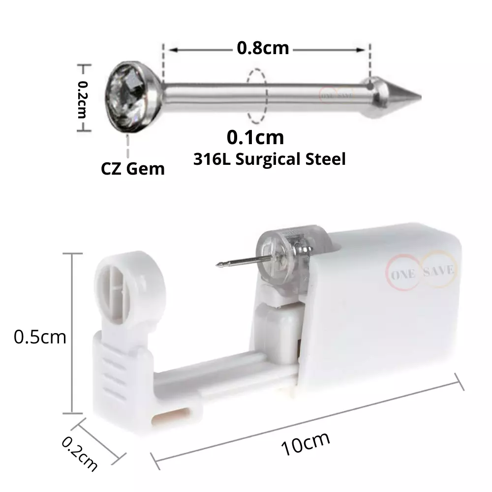 Disposable Nose Ear Piercing Kit Earring Gun Kit DIY Home Piercer