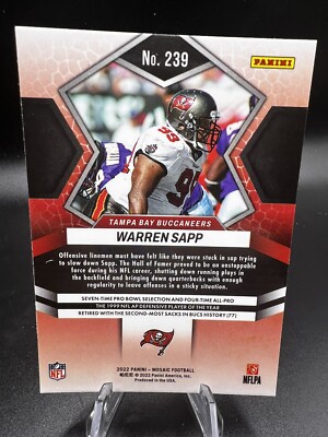 2022 Panini Mosaic Warren Sapp Tampa Bay Buccaneers #239 | eBay