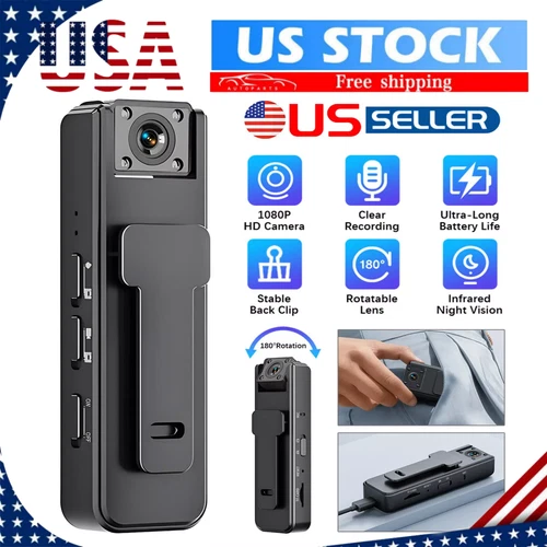 HD Mini Police Body Camera 1080P Video Audio Recorder Pocket Night Vision Cam - Picture 1 of 17