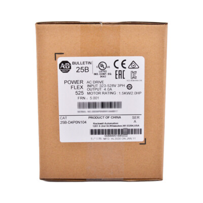 NEW Allen Bradley 25B-D4P0N104 PowerFlex 525 1.5kW 2Hp AC Drive Factory Sealed