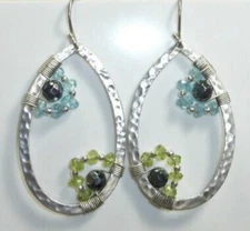 Silpada Sterling Silver Hematite Peridot Apatite Earrings W2216