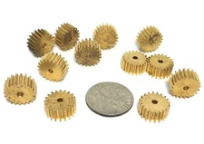 12pc TRADESHIP Japan 1/24 1/32 Slot Car 20T BRASS PINION GEAR 078 Axle Size Mint