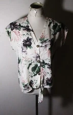 SIENNA SKY Green White Sleeveless Blouse Size S NWOT