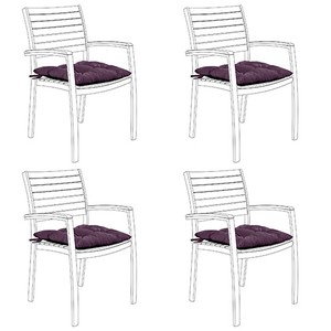 Purple 4pk Water Resistant Tufted Indoor Garden Chair Seat Pad Cushion Patio Ebay