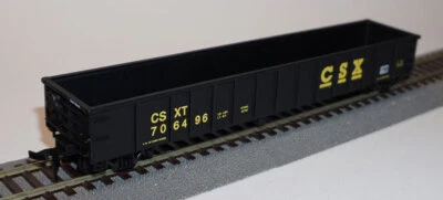 WALTHERS Tombereau bas (Smooth Side Gondola) 53ft noire CSX 706496 HO 1/87 - Photo 1/2