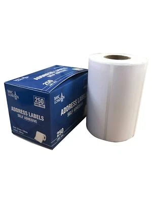 BMC LONDON 250 etiquetas autoadhesivas blancas de dirección rollo de etiquetas de franqueo pegajosas