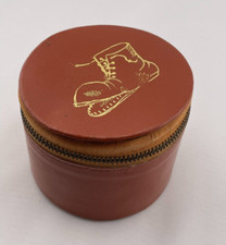 Vintage Shoe Brush Polish Kit Small Brown Pouch - Made in Austria