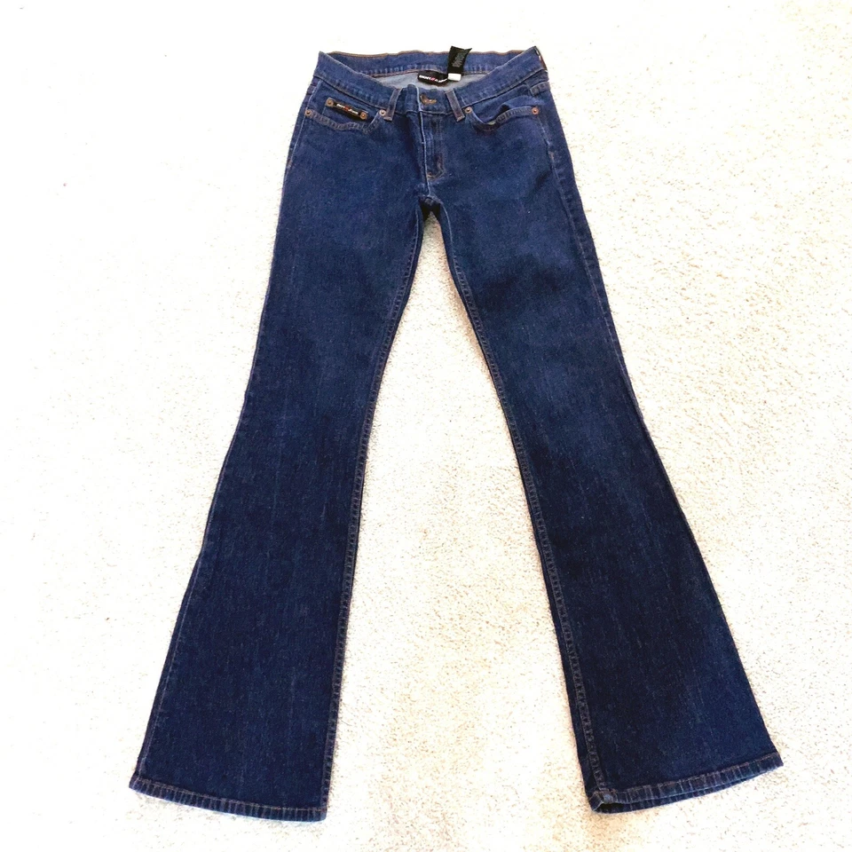 DKNY Blue Jean Denim Flare Wide Leg  Pants Size 7 L Long - Image 2 of 4